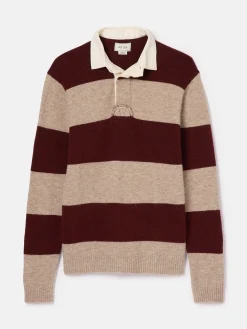 Seymour Burgundy & Cream Knitted Rugby Shirt