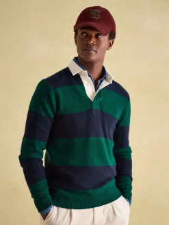 Seymour Green/Navy Knitted Rugby Shirt