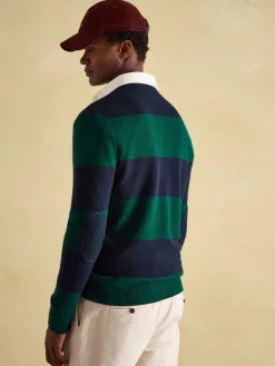 Seymour Green/Navy Knitted Rugby Shirt