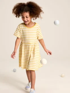 Skye Yellow Striped Jersey T-Shirt Dress