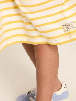 Skye Yellow Striped Jersey T-Shirt Dress