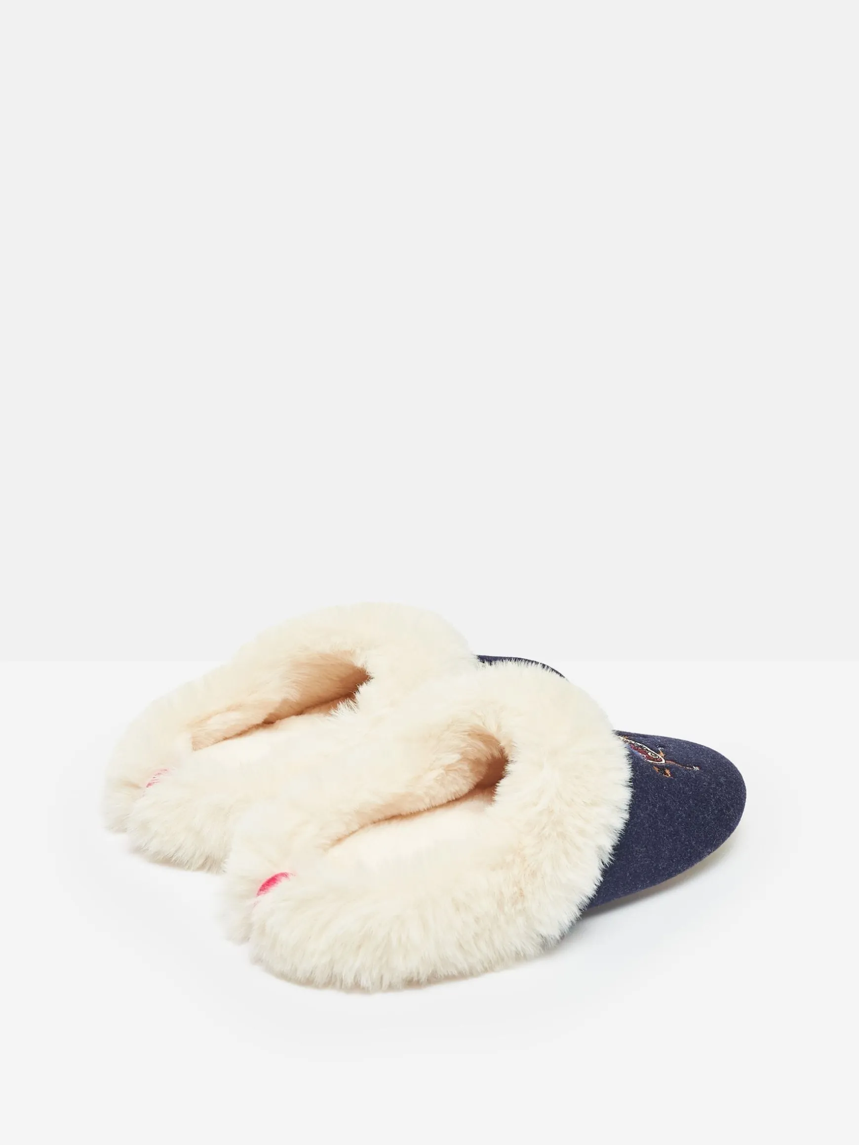 Slippet Luxe Navy Blue Horse Embroided Slippers