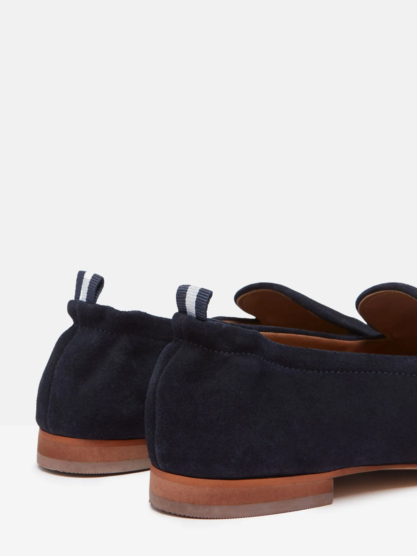 Sloane Narrow Fit Navy Blue Suede Loafers