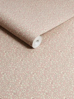 Soft Pink Ditsy Floral Print 10M Wallpaper