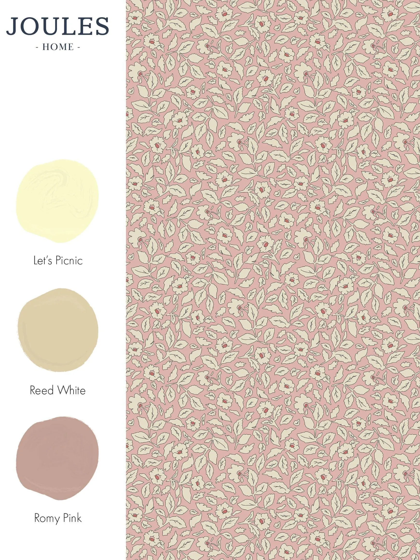 Soft Pink Ditsy Floral Print 10M Wallpaper