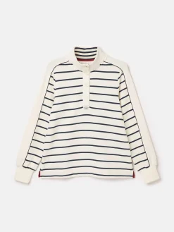 Southwold Navy Button Down Striped Sweatshirt