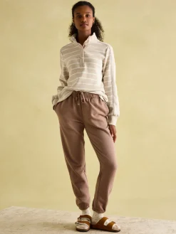 Southwold Oatmarl Button Down Striped Sweatshirt