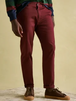 Stamford Burgundy Slim Fit Chinos