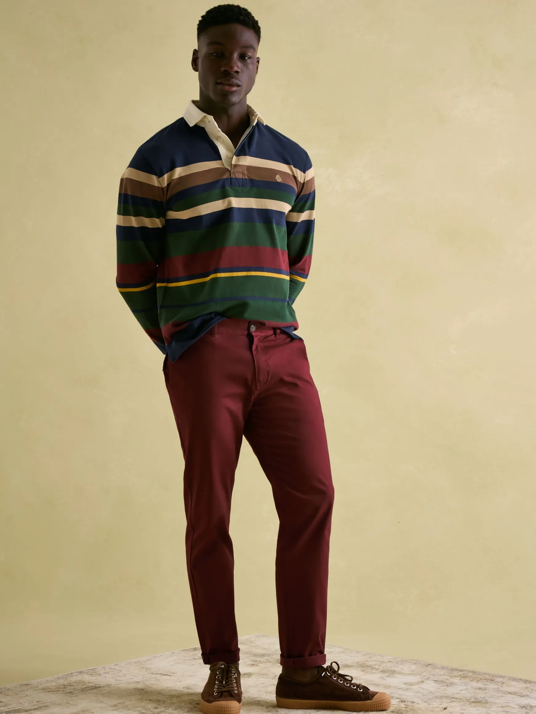 Stamford Burgundy Slim Fit Chinos