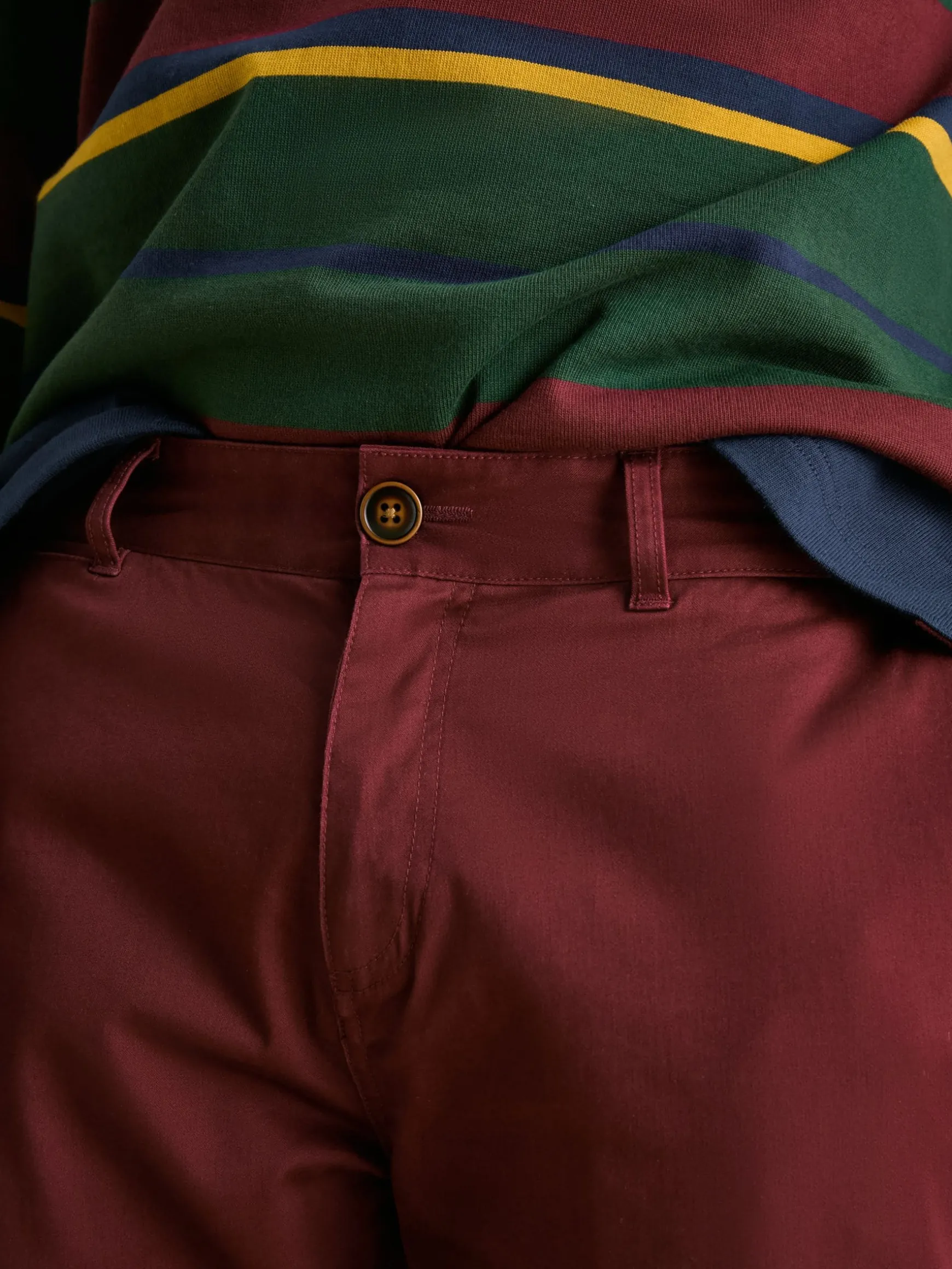 Stamford Burgundy Slim Fit Chinos