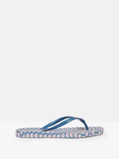 Sunvale Blue Floral Printed Flip Flops