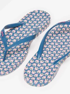 Sunvale Blue Floral Printed Flip Flops