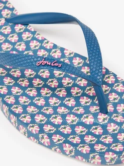 Sunvale Blue Floral Printed Flip Flops
