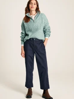 Tabitha Blue Knitted Quarter Zip Jumper