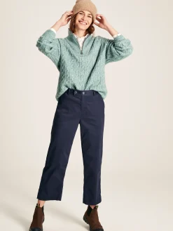 Tabitha Blue Knitted Quarter Zip Jumper