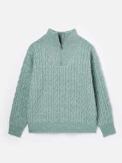 Tabitha Blue Knitted Quarter Zip Jumper