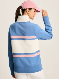 Tadley Blue & White Quarter Zip Sweatshirt