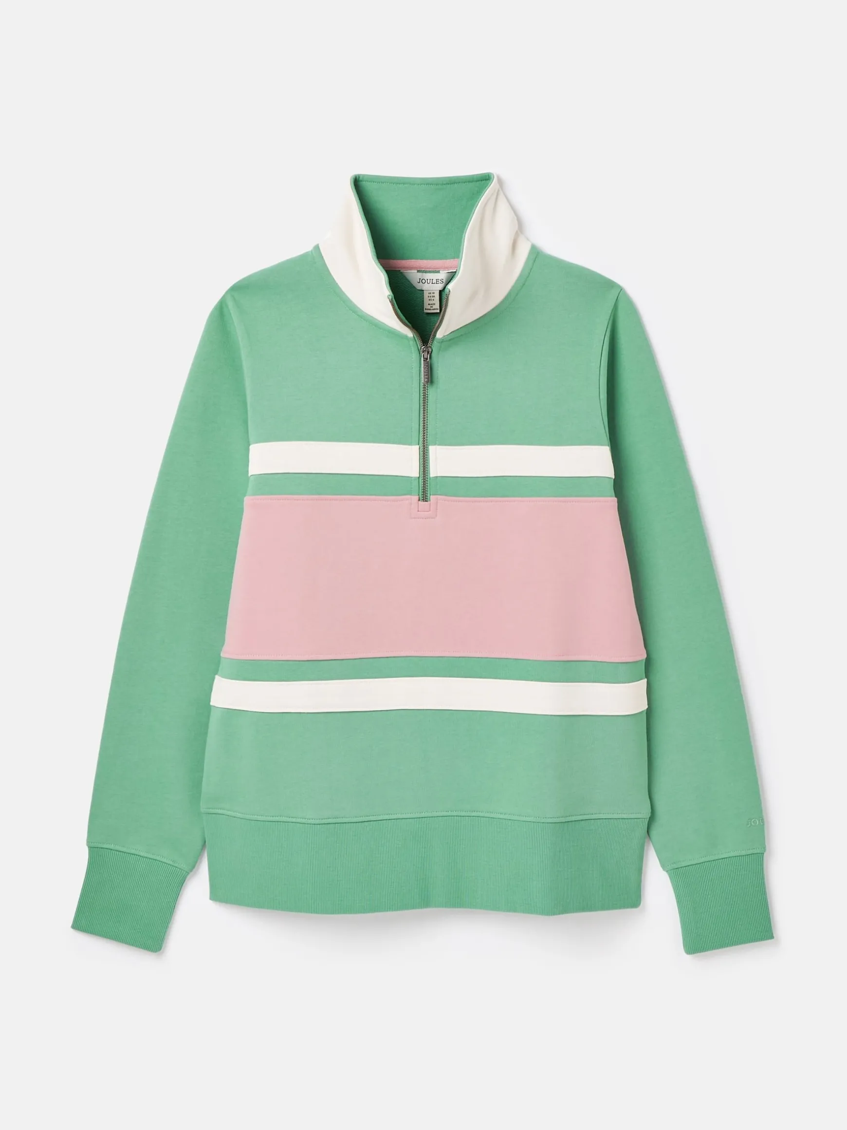 Tadley Green & Pink Quarter Zip Sweatshirt