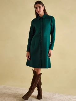 Tallie Green Long Sleeve Jersey Ponte Dress