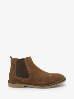 Tan Brown Suede Chelsea Boots