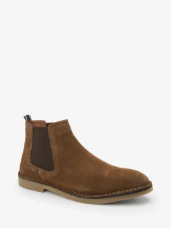 Tan Brown Suede Chelsea Boots