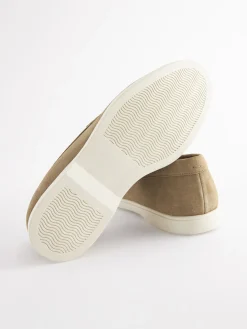 Tan Suede Apron Loafers