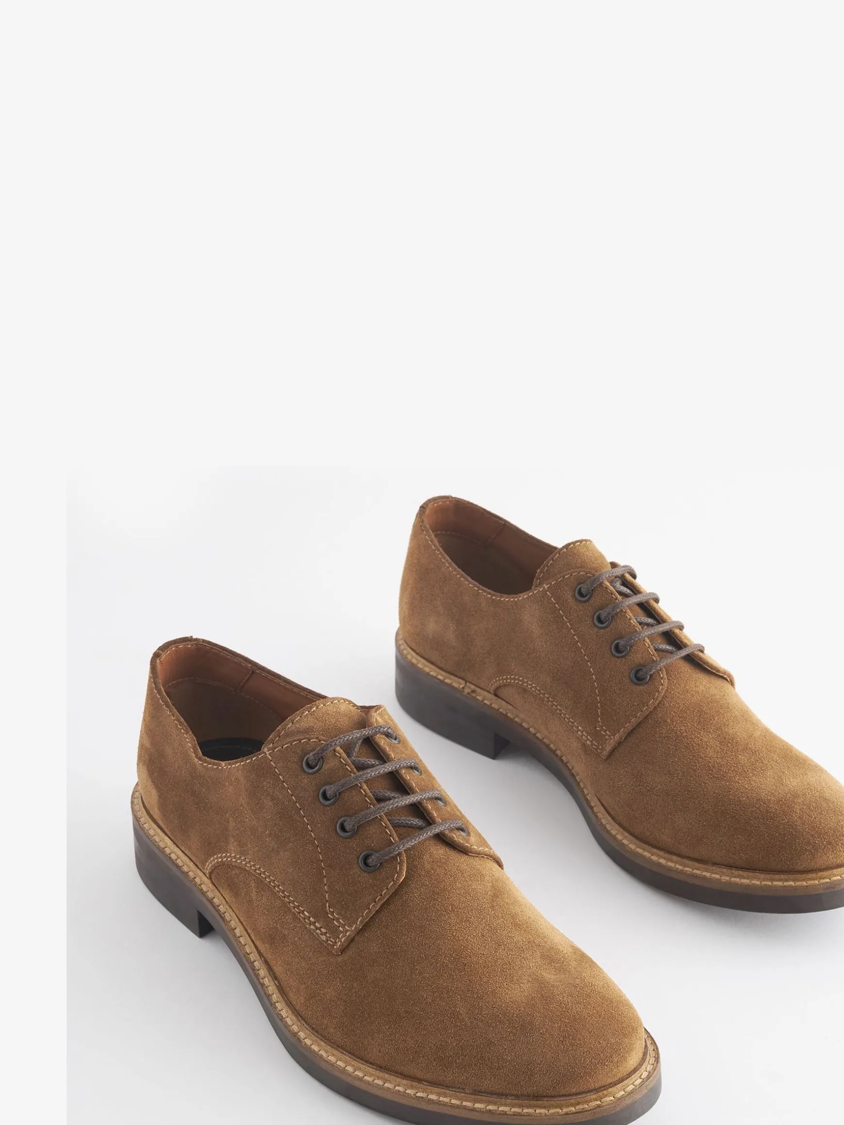 Tan Suede Classic Derby Shoes