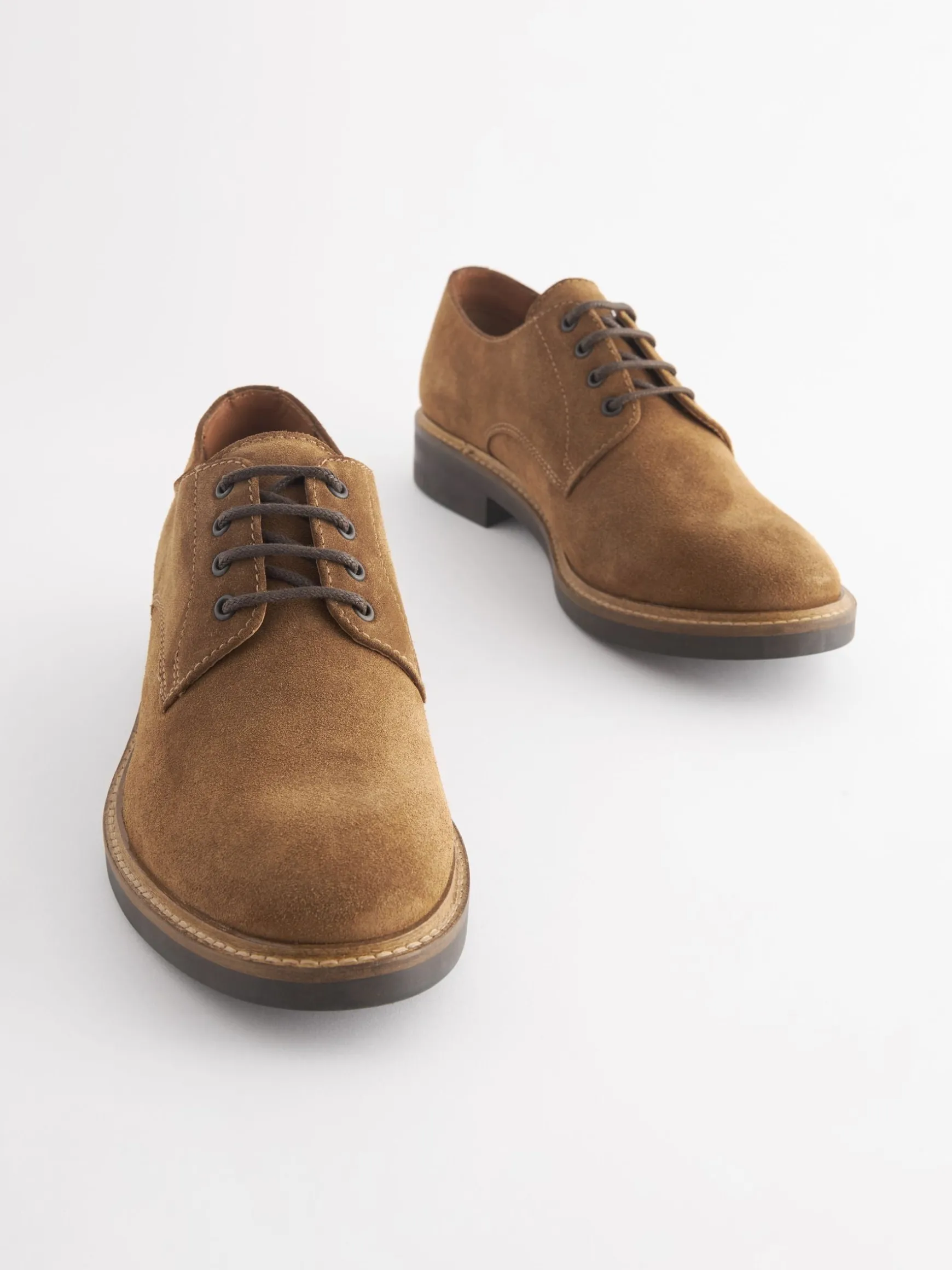 Tan Suede Classic Derby Shoes