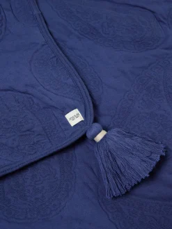 Tapestry Blue 100% Cotton Throw