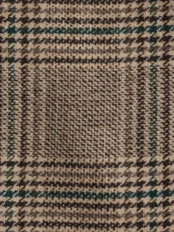 Taupe Brown Slim Fit Check Blazer