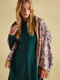 Templeton Natural Silk and Wool Blend Double Sided Scarf