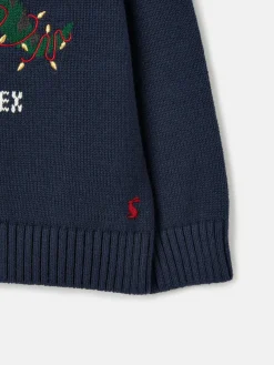 The Cracking Knit Navy Blue Festive Knitted Jumper