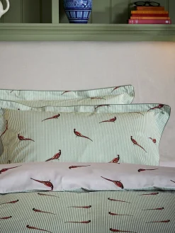 The Pheasant Green 100% Cotton Pheasant Bedding Set