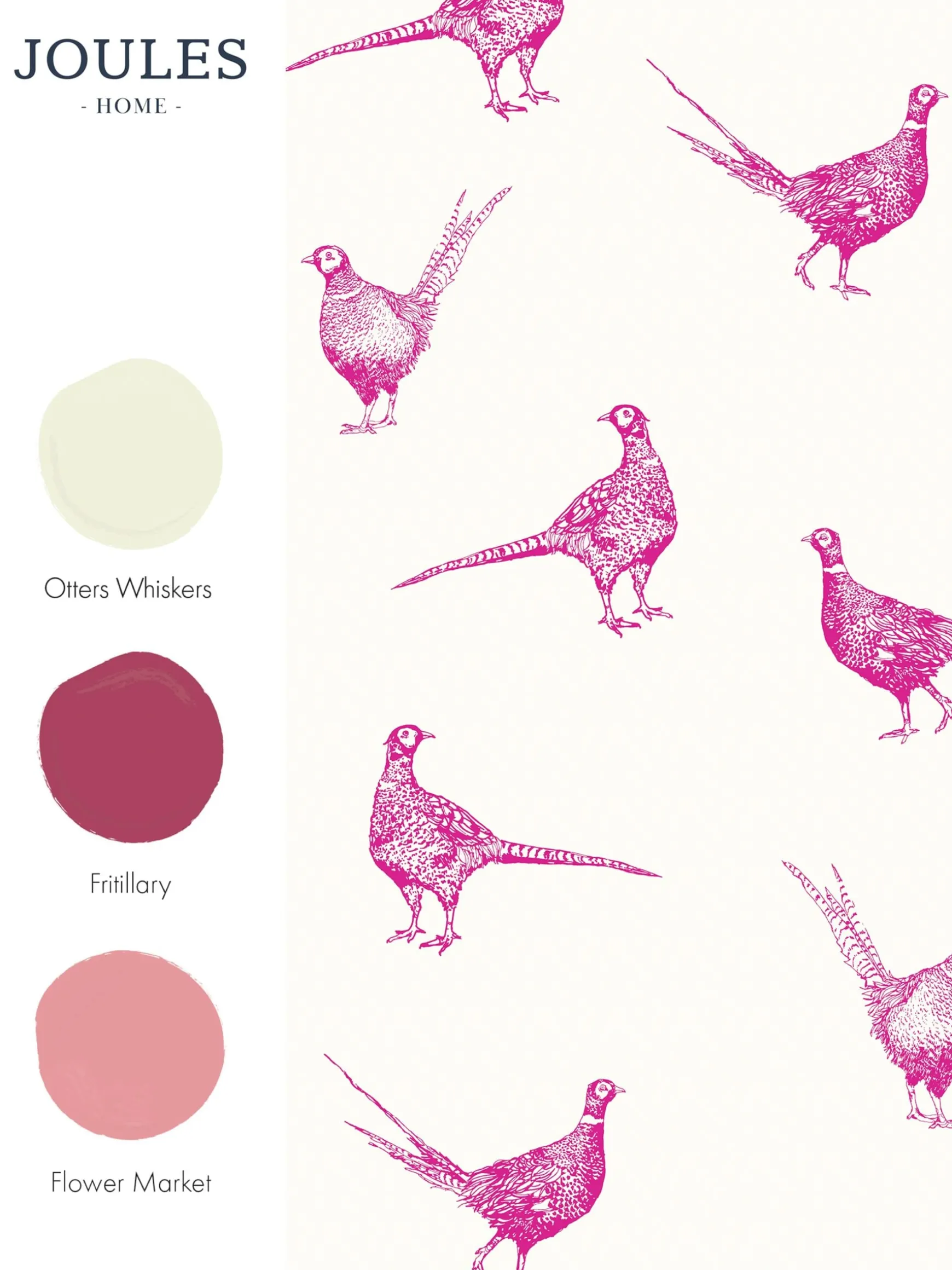 Truly Pink Flirty Pheasants 10M Wallpaper