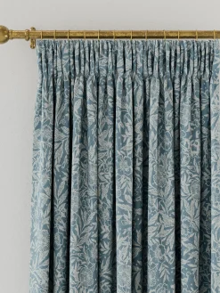 Twilight Ditsy Set of 2 Duck Egg Blackout Pencil Pleat Curtains