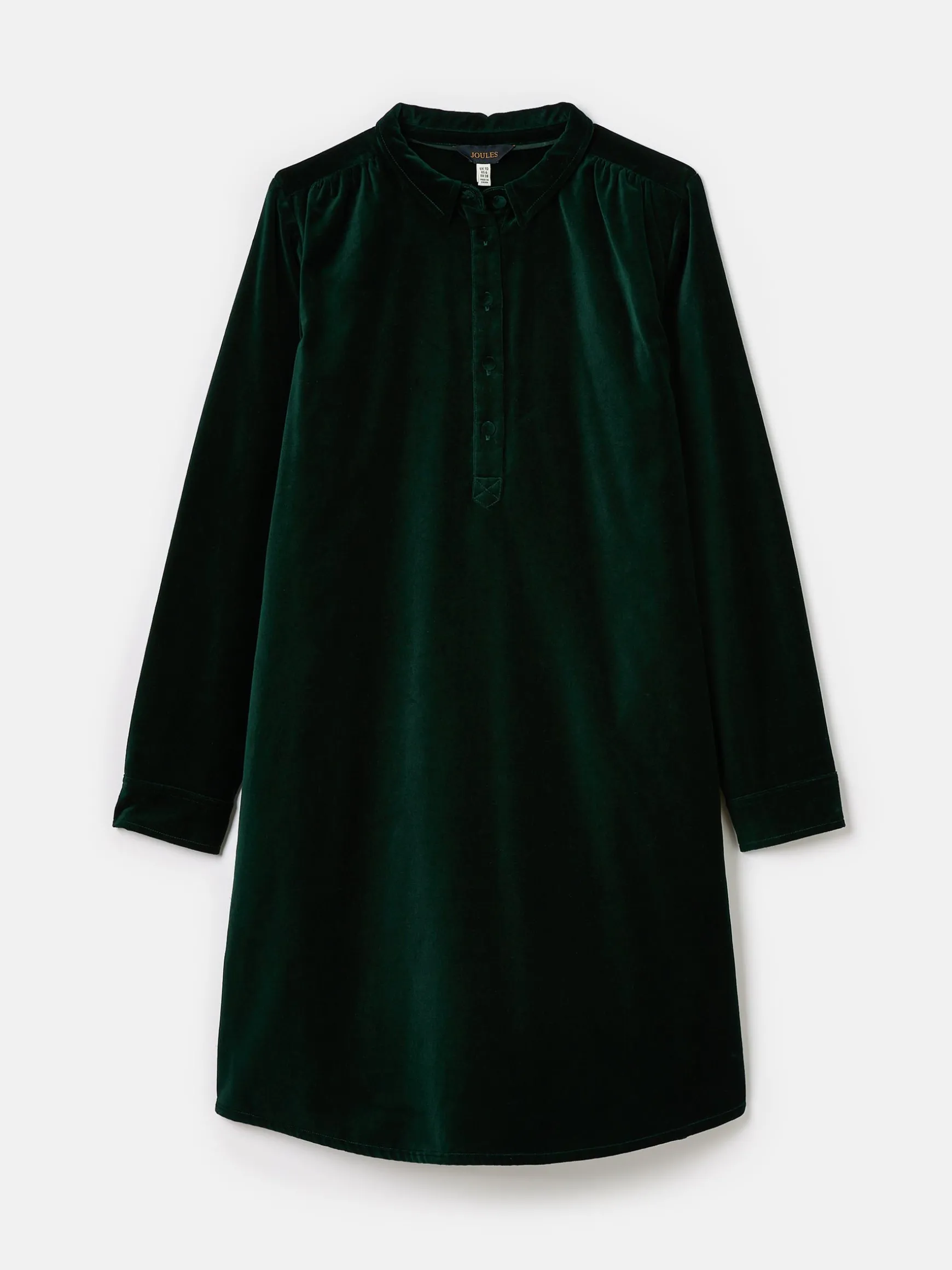 Velvet Marlowe Green Nehru Collar Shirt Dress
