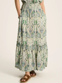 Verity Blue & Green Tiered Skirt