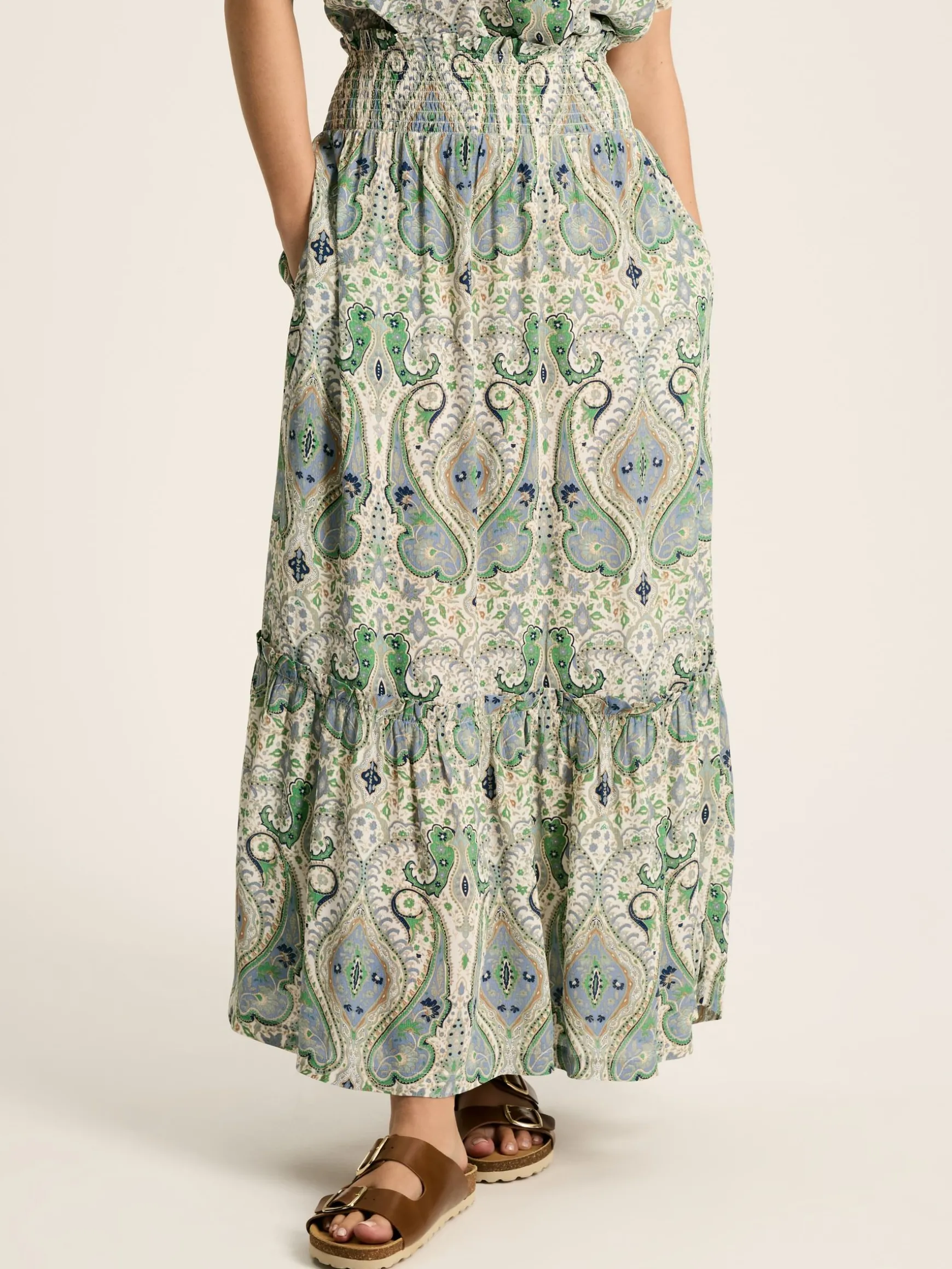 Verity Blue & Green Tiered Skirt