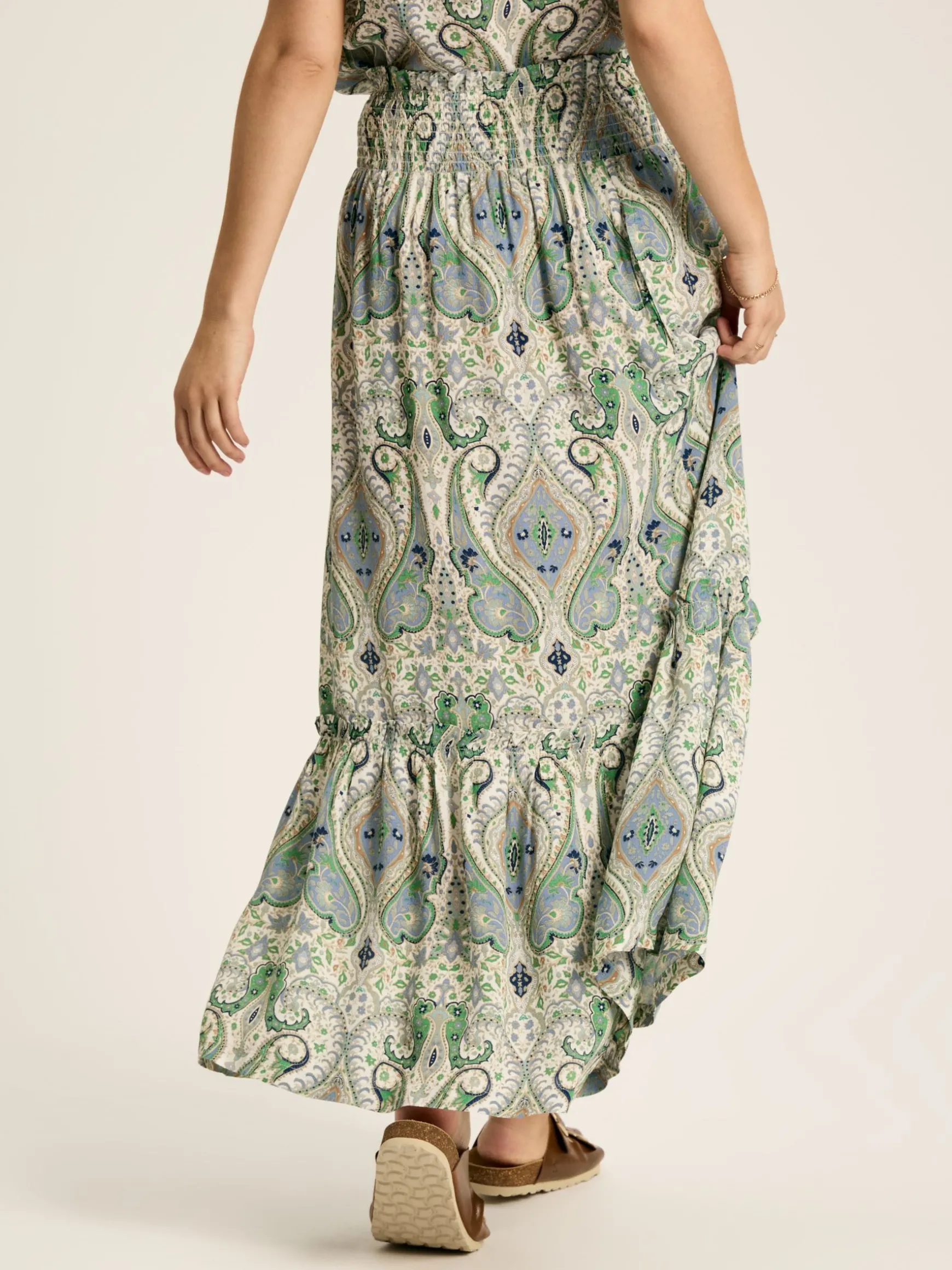 Verity Blue & Green Tiered Skirt