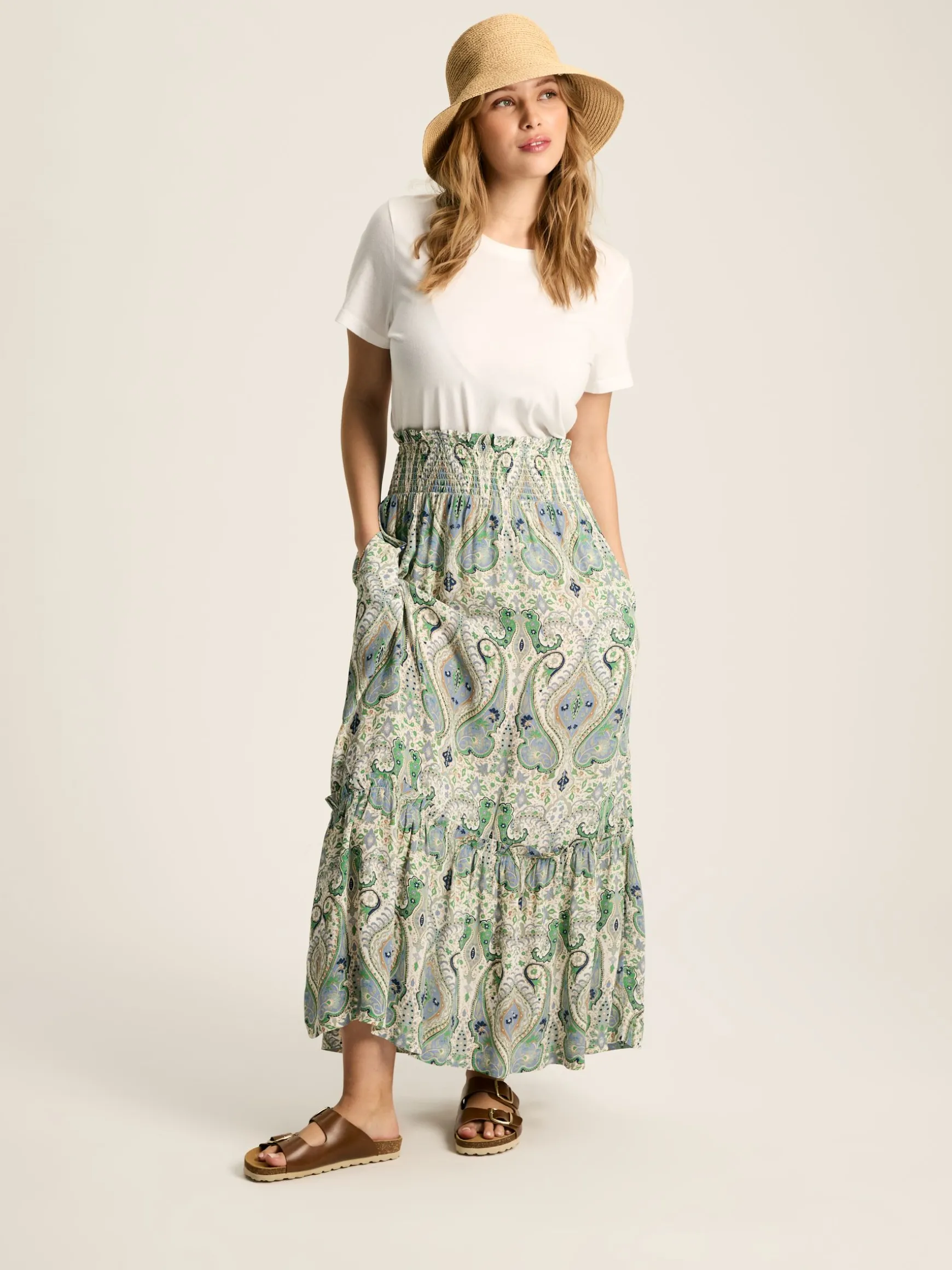 Verity Blue & Green Tiered Skirt