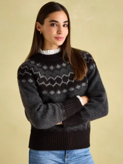 Victoria Charcoal Grey Fair Isle Jumper