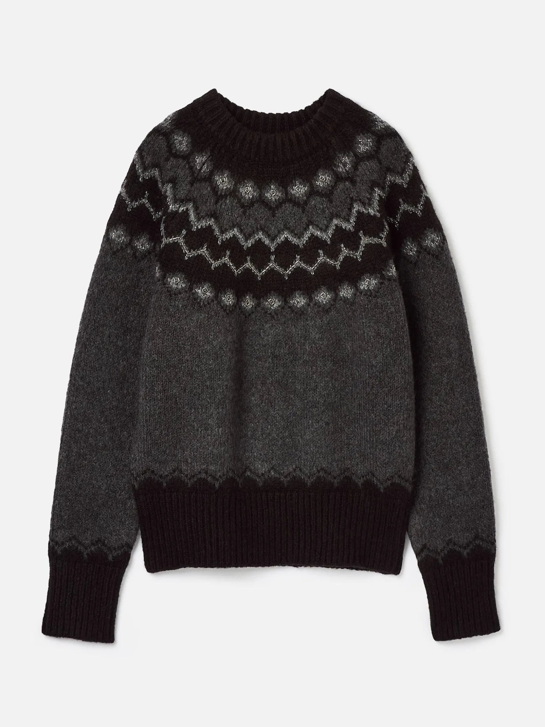 Victoria Charcoal Grey Fair Isle Jumper
