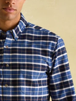 Welford Blue Cotton Check Shirt
