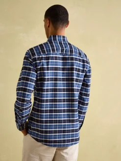Welford Blue Cotton Check Shirt