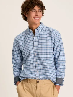 Welford Blue Gingham Cotton Check Shirt