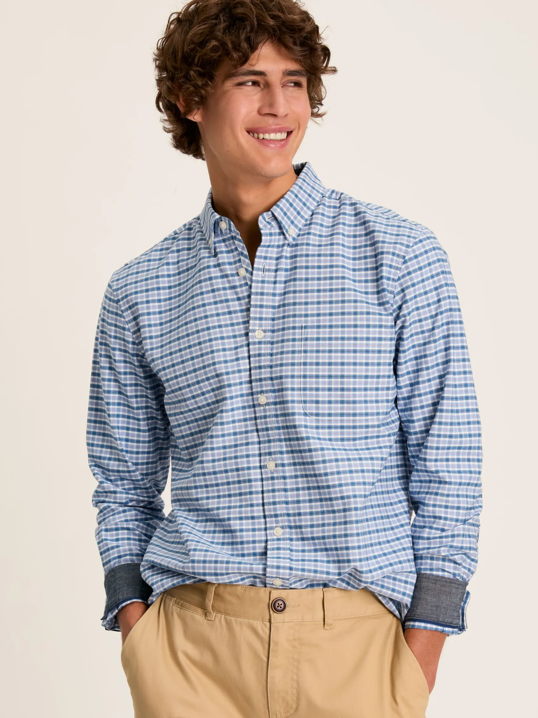 Welford Blue Gingham Cotton Check Shirt