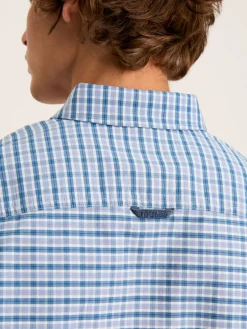 Welford Blue Gingham Cotton Check Shirt