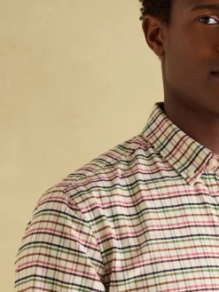 Welford Cream Multi Cotton Check Shirt