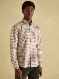 Welford Cream Multi Cotton Check Shirt