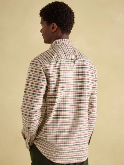 Welford Cream Multi Cotton Check Shirt